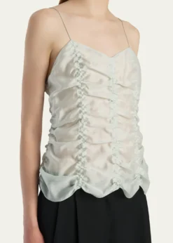 KhaiteInara Ruched Silk Tank Top