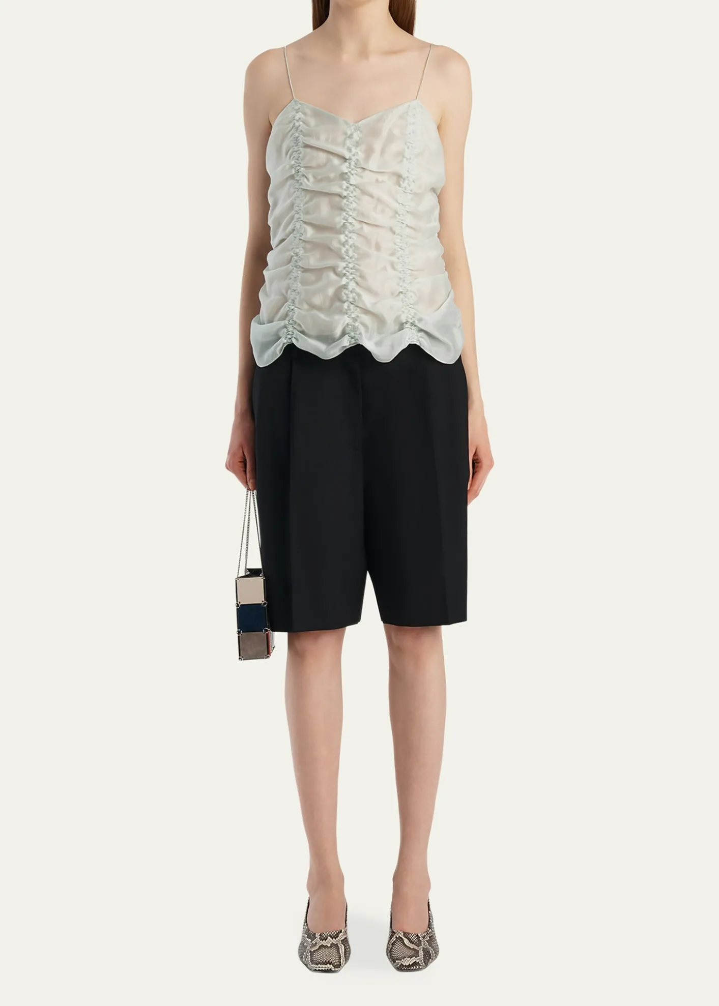 KhaiteInara Ruched Silk Tank Top
