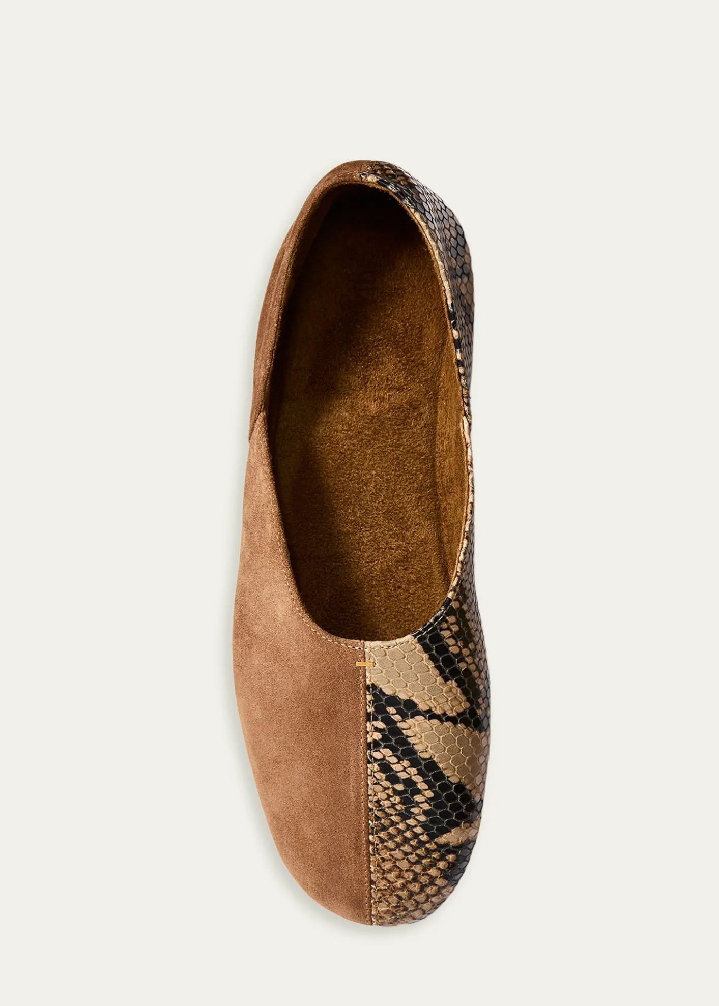KhaiteJane Mixed Leather Ballerina Flats