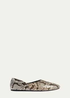 KhaiteJane Snake-Printed Leather Flats