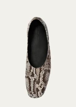 KhaiteJane Snake-Printed Leather Flats