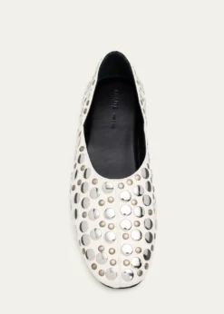 KhaiteJane Studded Leather Ballerina Flats