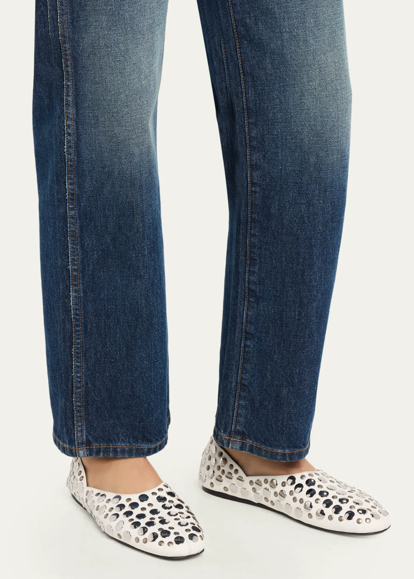 KhaiteJane Studded Leather Ballerina Flats