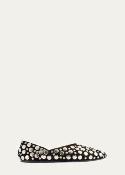 KhaiteJane Studded Leather Ballerina Flats