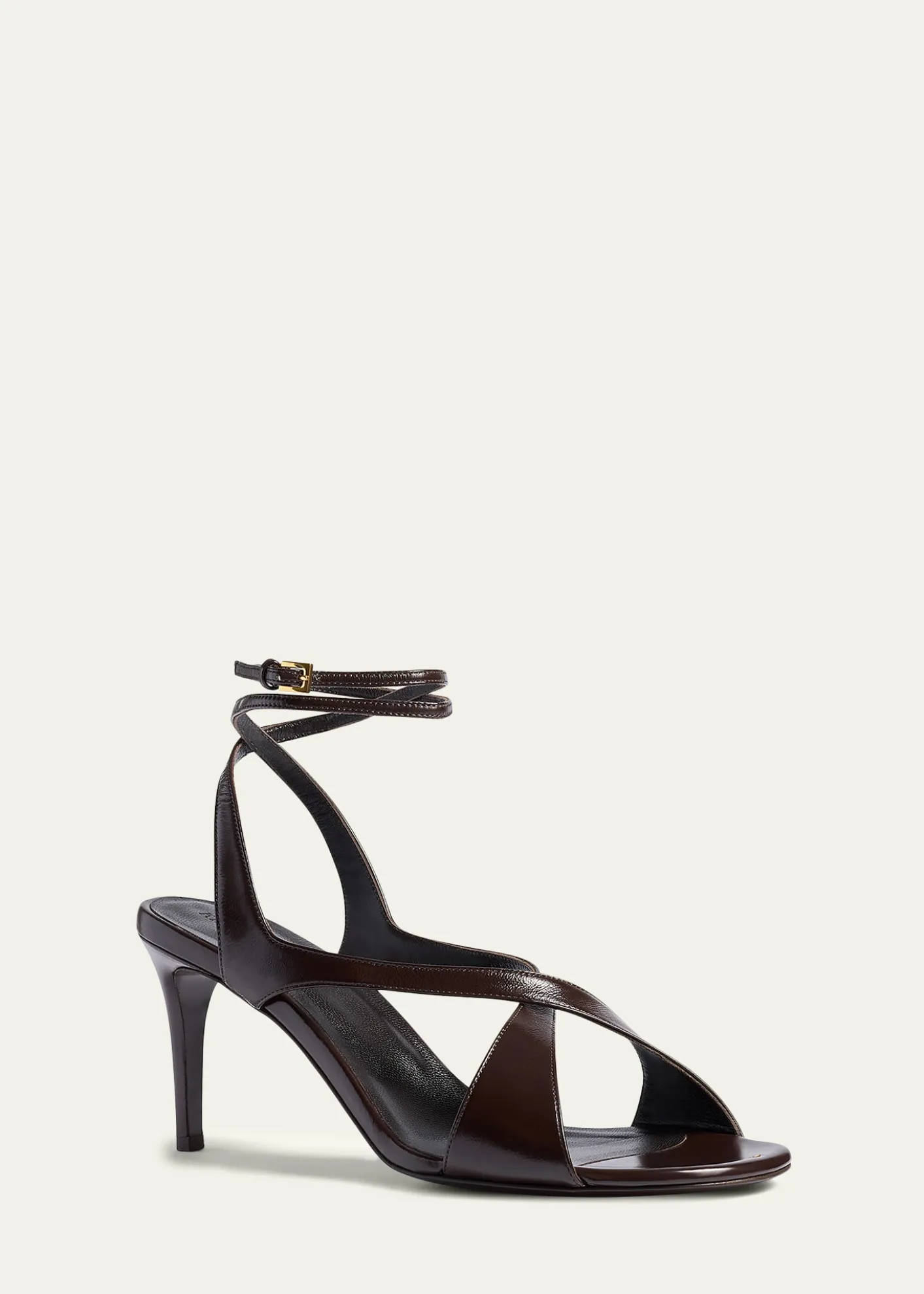 KhaiteLiria Leather Crisscross Wrap Ankle-Strap Sandals