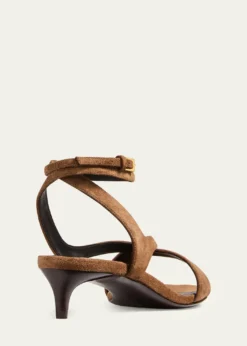 KhaiteLiria Suede Ankle-Strap Sandals
