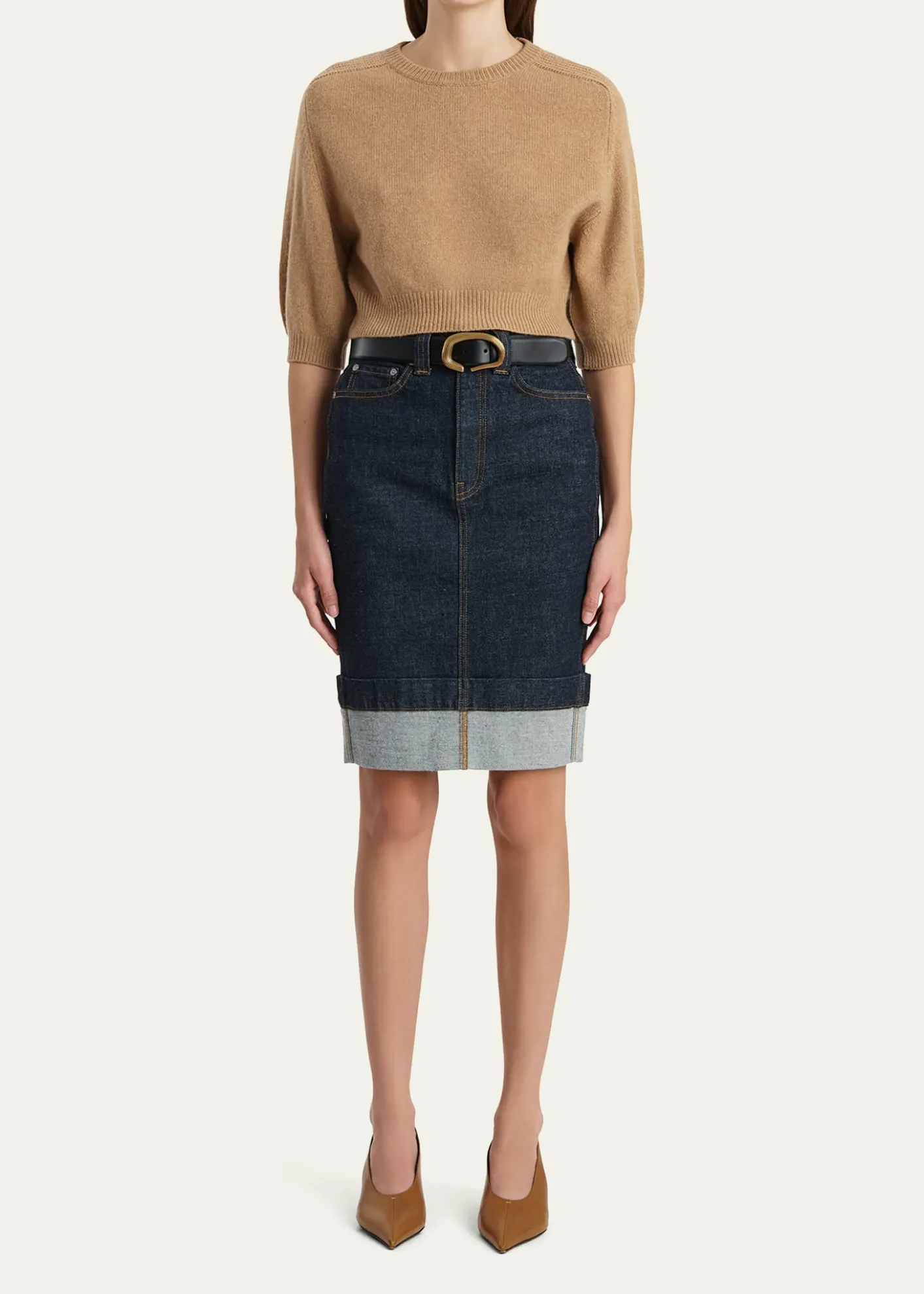 KhaiteLorelai Cropped Wool-Cashmere Sweater