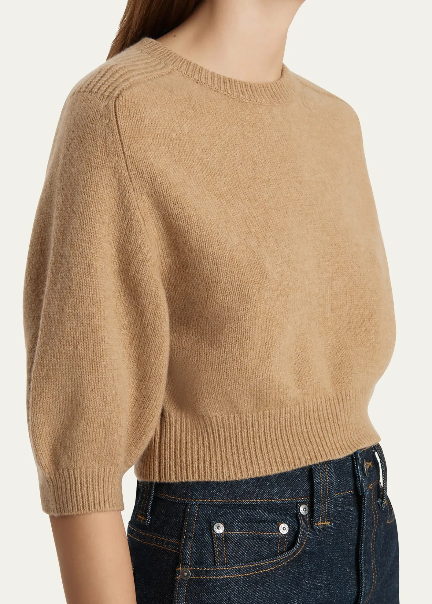 KhaiteLorelai Cropped Wool-Cashmere Sweater