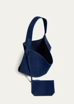 KhaiteLotus Medium Calfskin Suede Tote Bag
