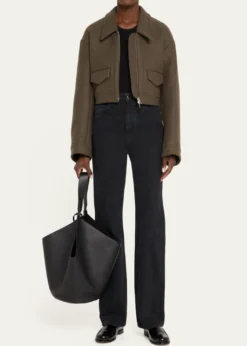 KhaiteLotus Medium Pebbled Leather Tote Bag