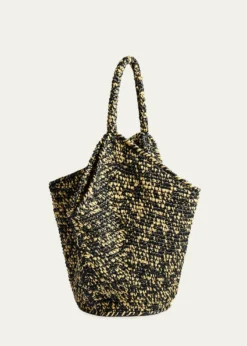KhaiteLotus Medium Viscose Raffia Tote Bag