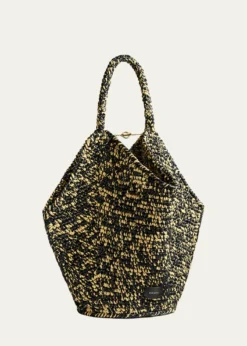 KhaiteLotus Medium Viscose Raffia Tote Bag