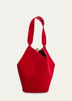 KhaiteLotus Mini Suede Tote Bag