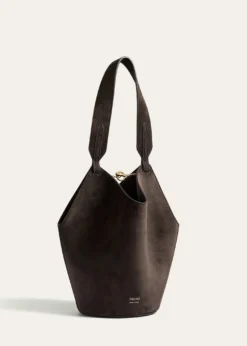 KhaiteLotus Mini Suede Tote Bag