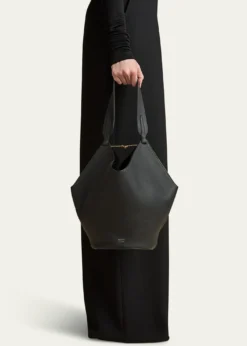 KhaiteLotus Small Calfskin Tote Bag