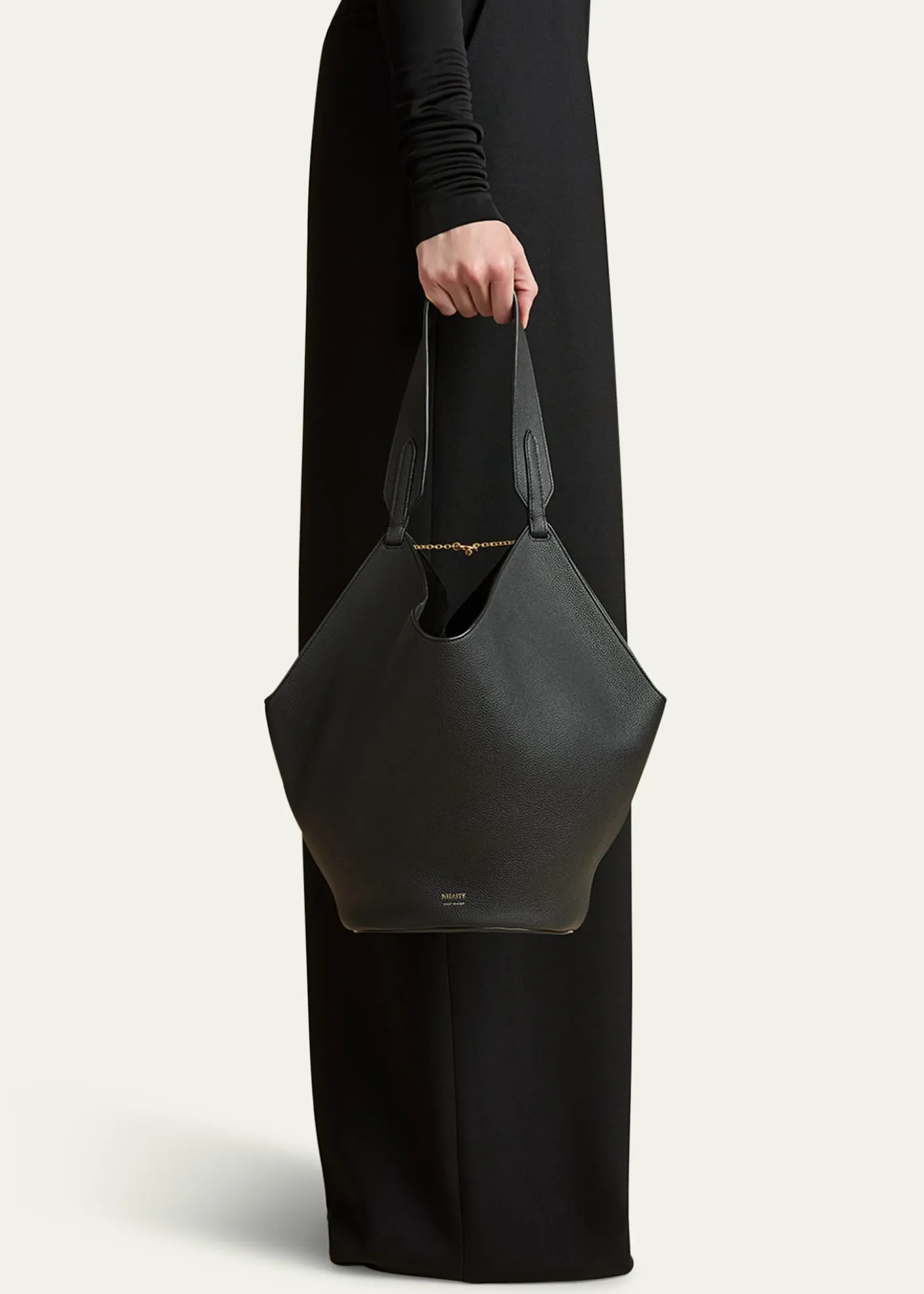 KhaiteLotus Small Calfskin Tote Bag