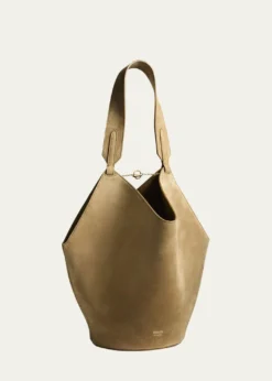 KhaiteLotus Small Suede Tote Bag
