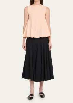 KhaiteMarita Paneled Cotton Peplum Top