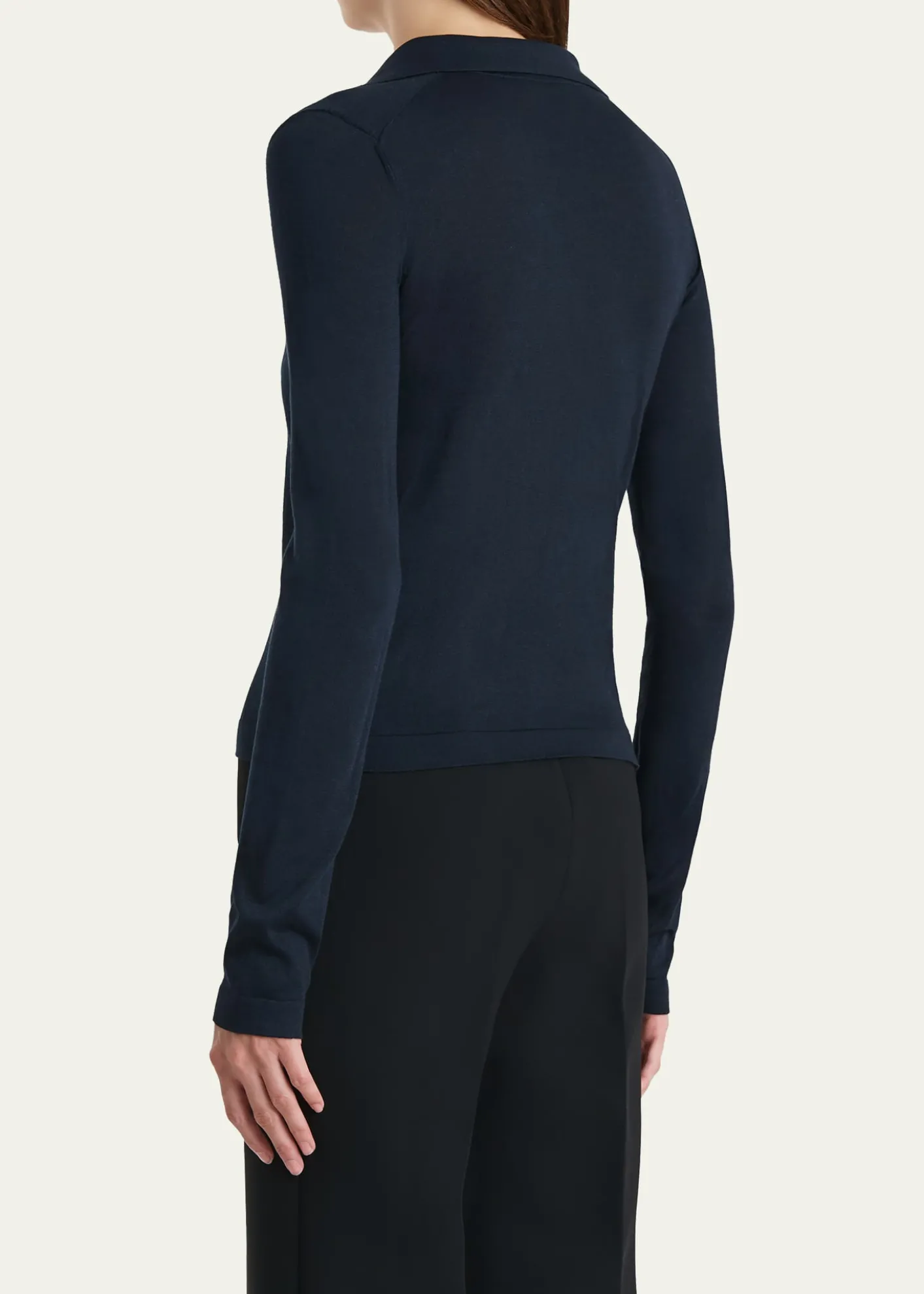 KhaiteMikel Long-Sleeve Knit Polo Top