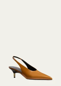 Khaite55mm Bella Leather Slingback Pumps