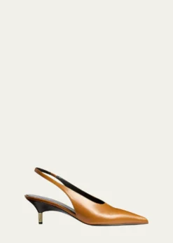Khaite55mm Bella Leather Slingback Pumps