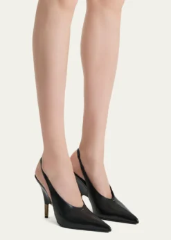 Khaite100mm Bella Leather Slingback Pumps