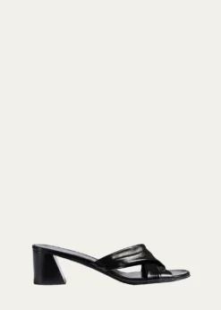 Khaite55mm Liria Leather Mule Sandals