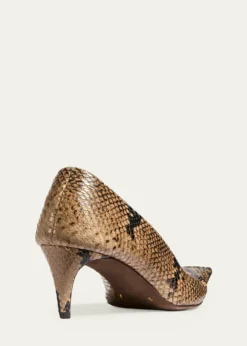 Khaite50mm Marlene Snake-Embossed Leather Pumps