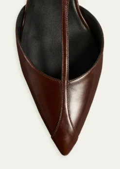 Khaite45mm Mia Leather T-Strap Pumps