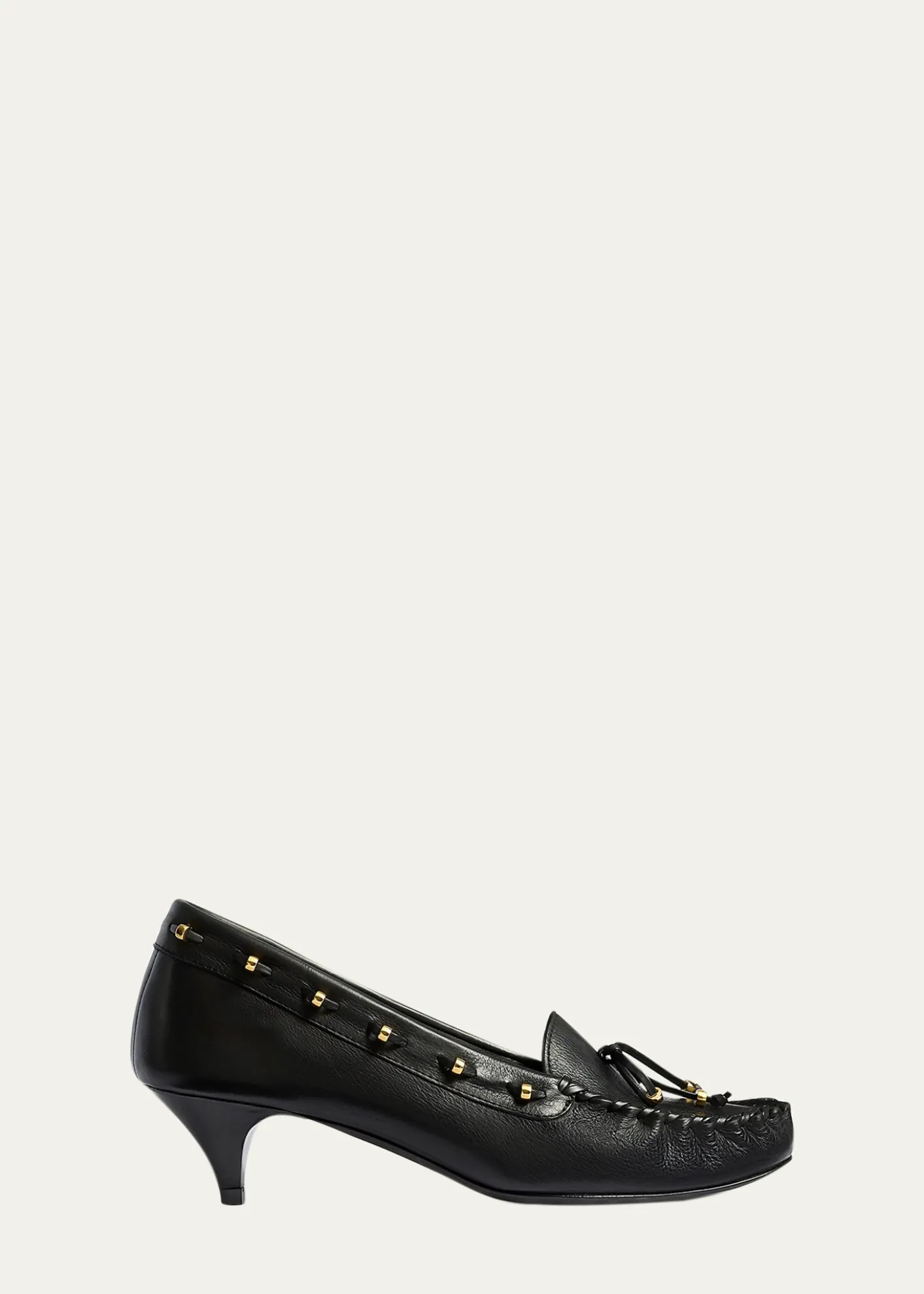 Khaite45mm Milly Leather Moccasin Pumps