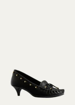 Khaite45mm Milly Leather Moccasin Pumps