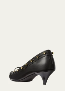 Khaite45mm Milly Leather Moccasin Pumps