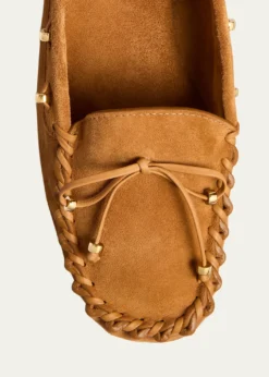Khaite45mm Milly Suede Moccasin Pumps