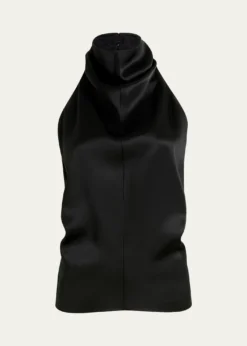 KhaiteRone Draped Satin Halter Top