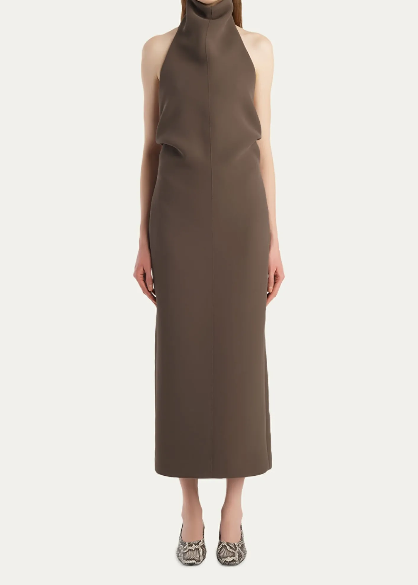 KhaiteRoxanne Draped Halter Backless Midi Dress