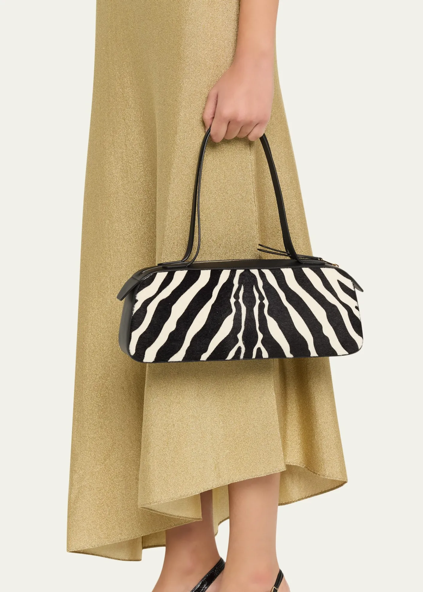 KhaiteSimona Zebra-Print Calf Hair Shoulder Bag