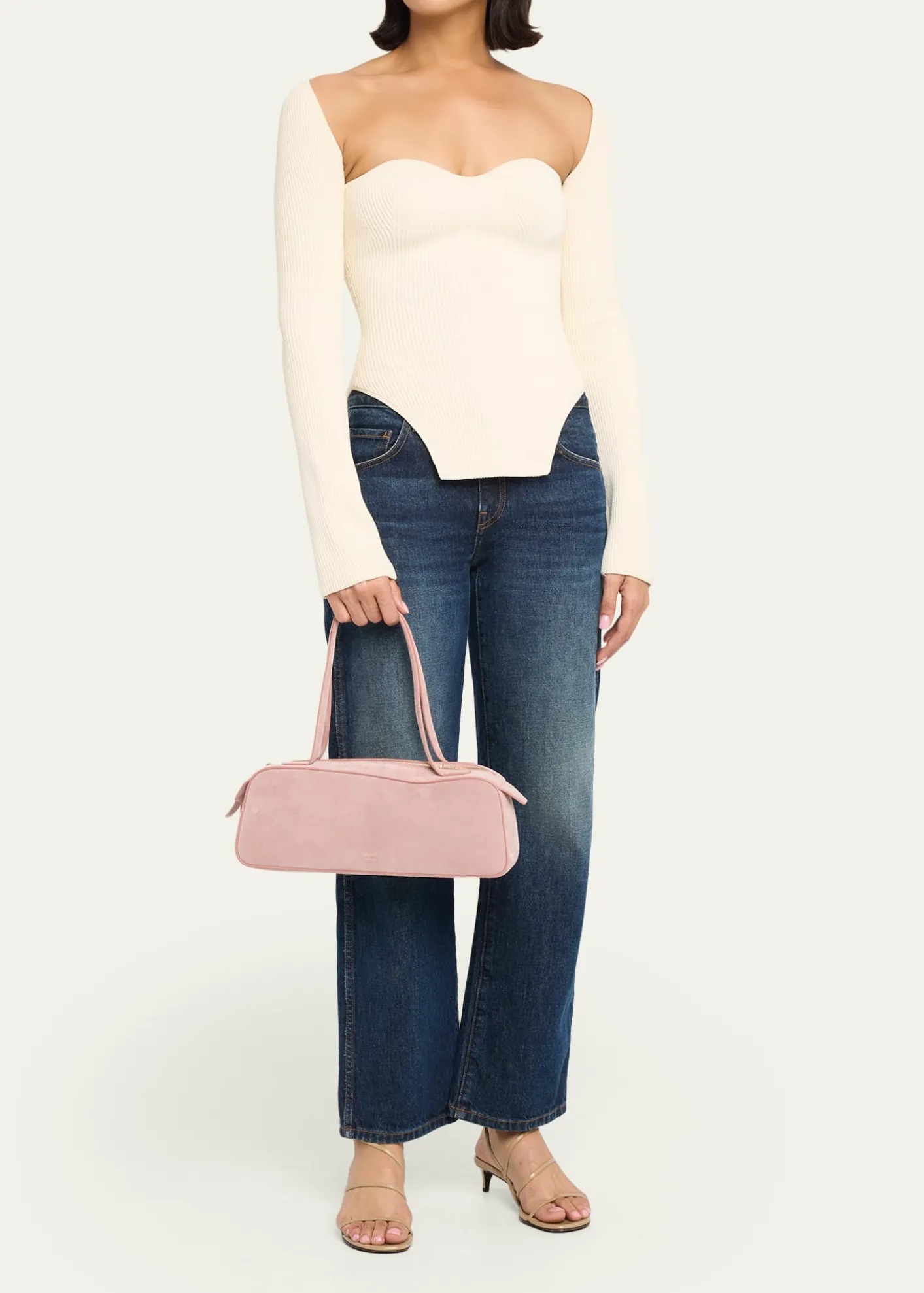 KhaiteSimona Zip Suede Shoulder Bag