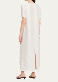 KhaiteWebber Short-Sleeve Crinkled Maxi Dress