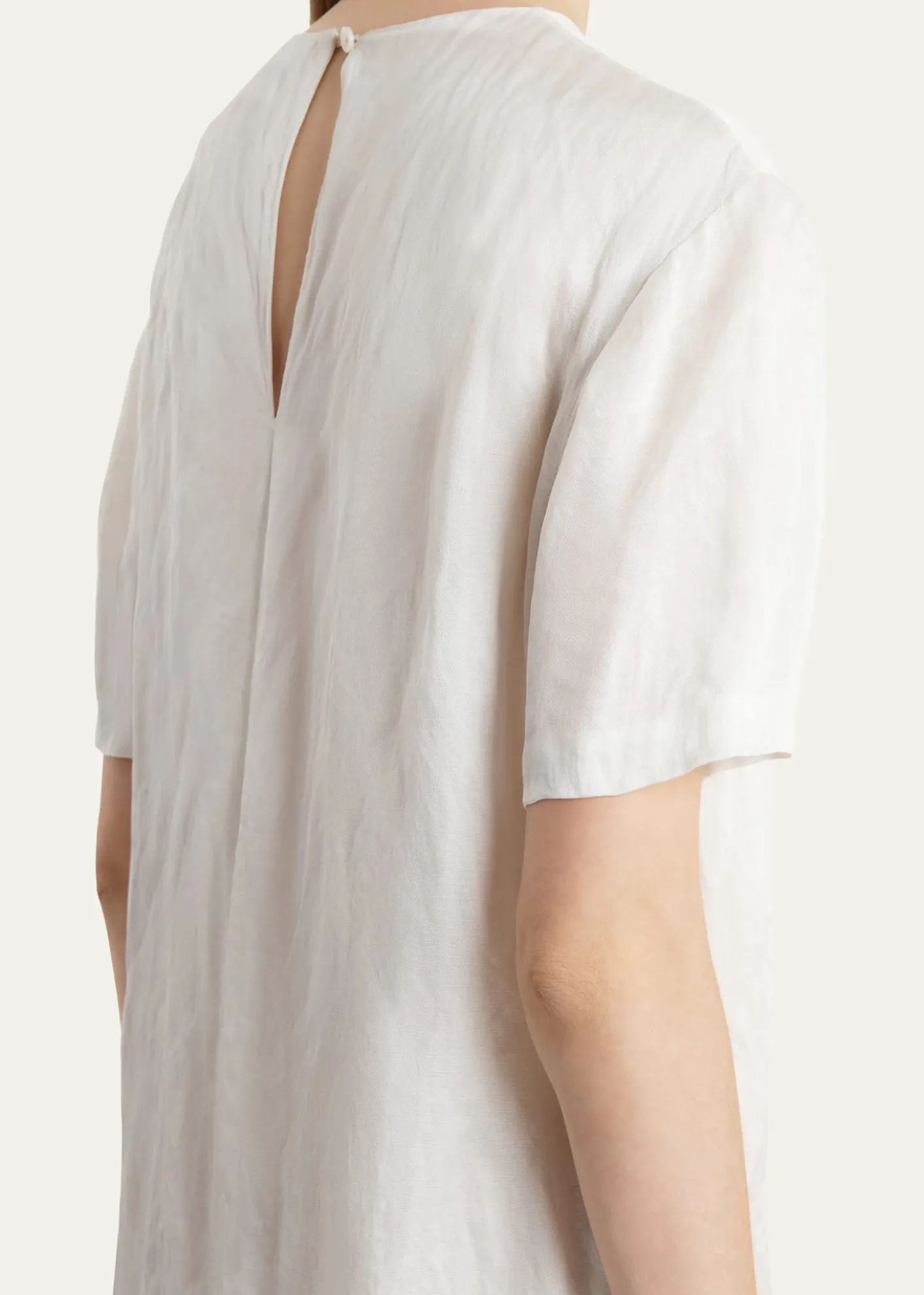 KhaiteWebber Short-Sleeve Crinkled Maxi Dress