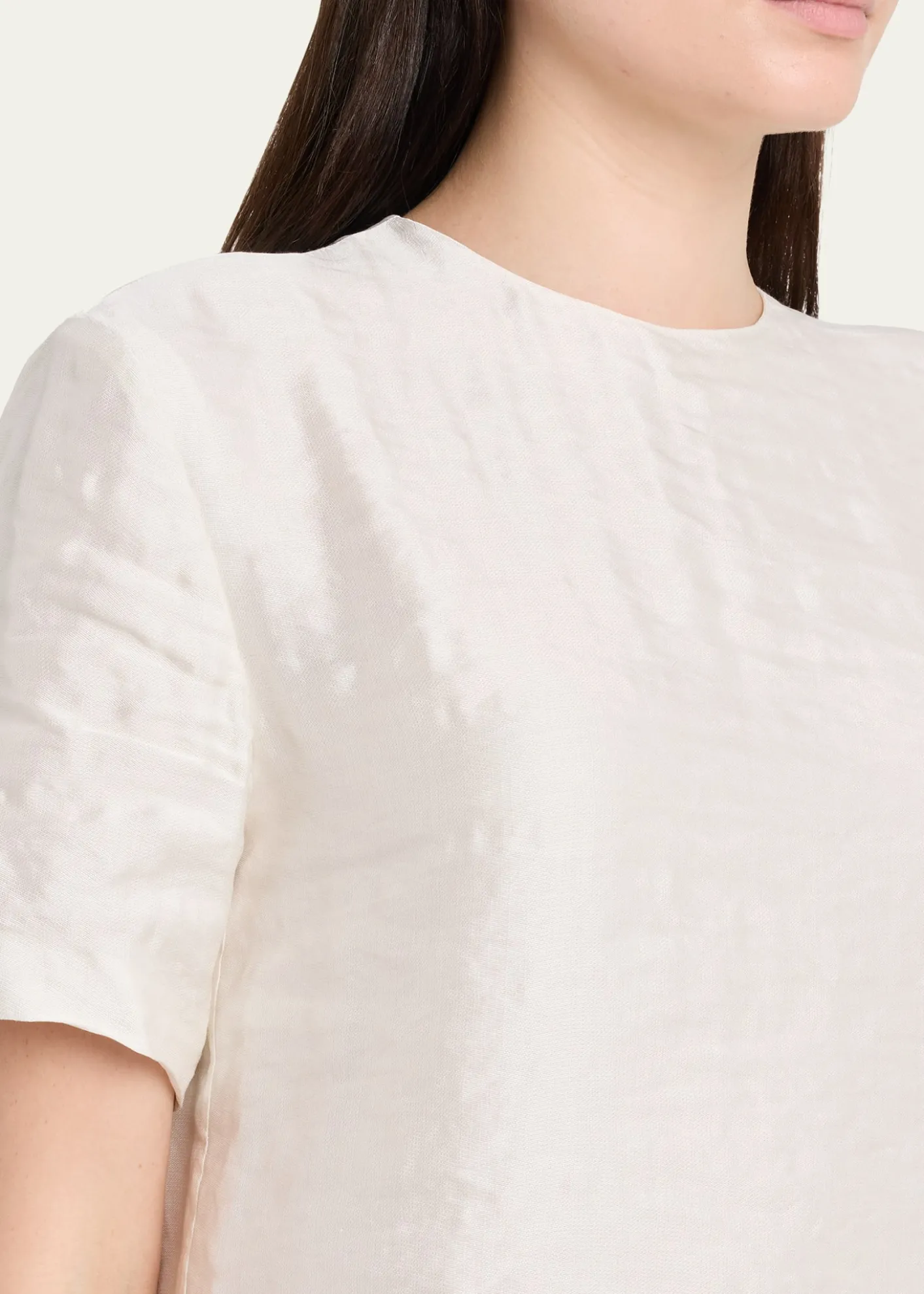 KhaiteWebber Short-Sleeve Crinkled Maxi Dress