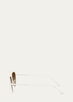 KHAITE x Oliver Peoples1991C Steel Aviator Sunglasses