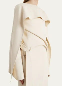 KhaiteYon Knot Draped Long-Sleeve Maxi Dress