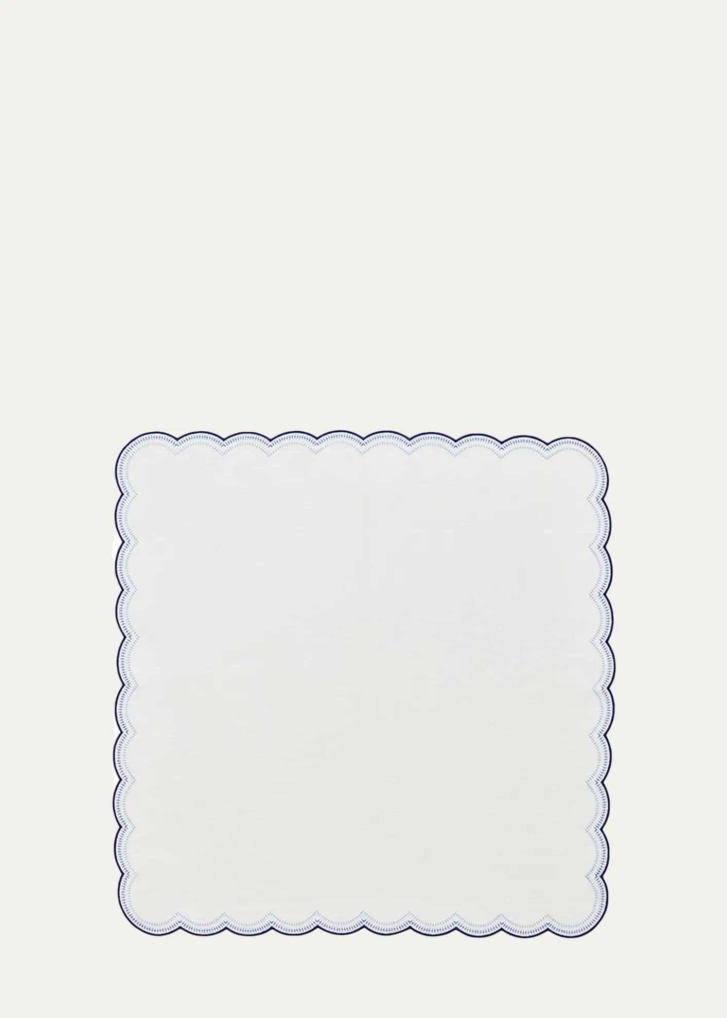 Kim SeybertLune Embroidered Scalloped-Edge Napkin, Blue