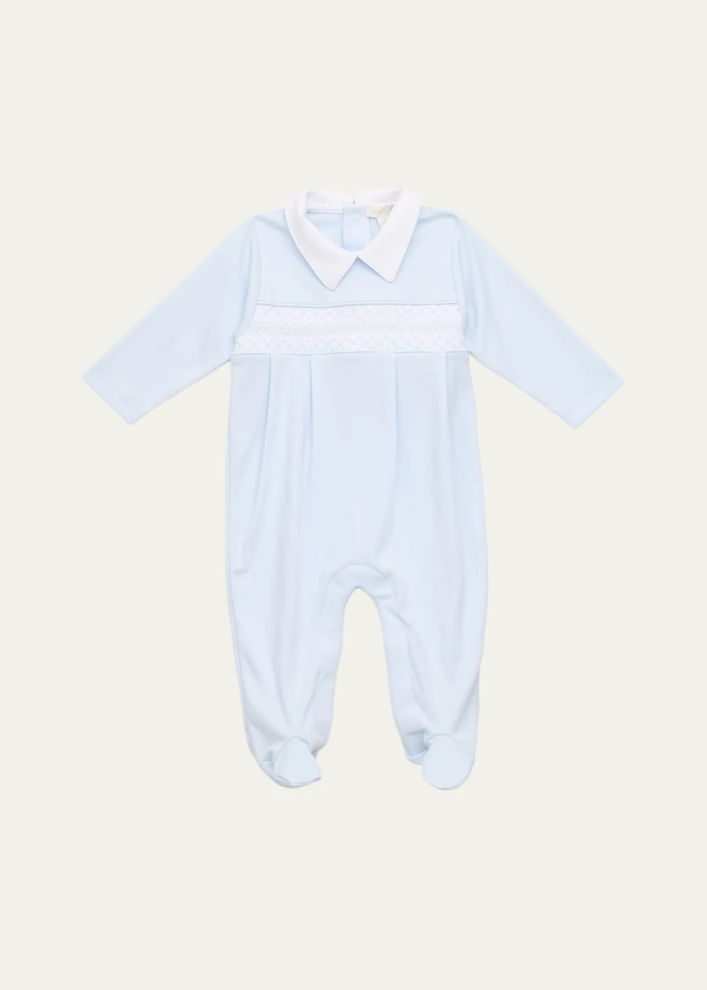 Kissy KissyBoy's Hand-Smocked Pima Cotton Footie, Size NB-6M