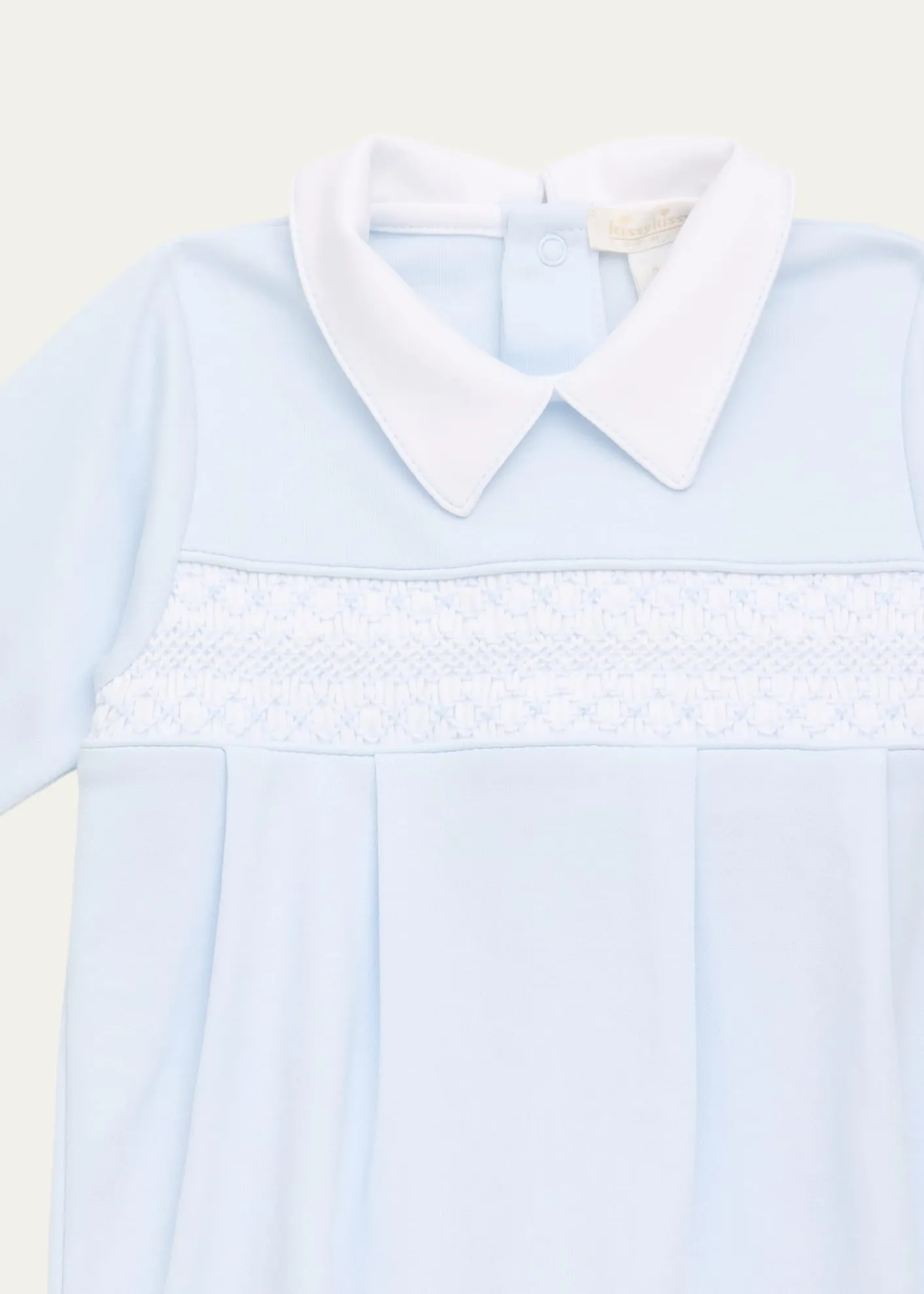 Kissy KissyBoy's Hand-Smocked Pima Cotton Footie, Size NB-6M