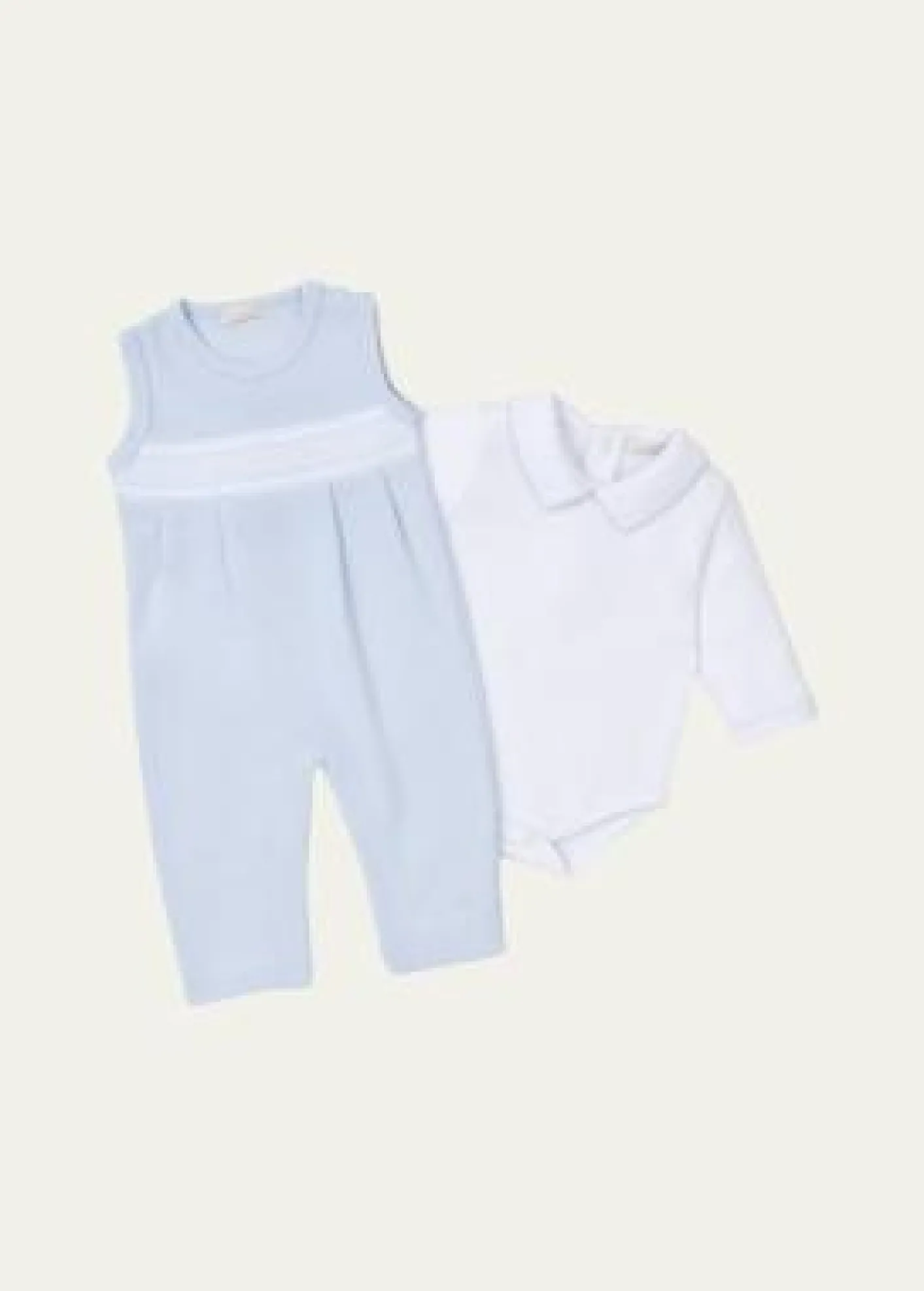 Kissy KissyBoy's Punto Ingles Hand Smocked Overall Set, Size 3M-9M