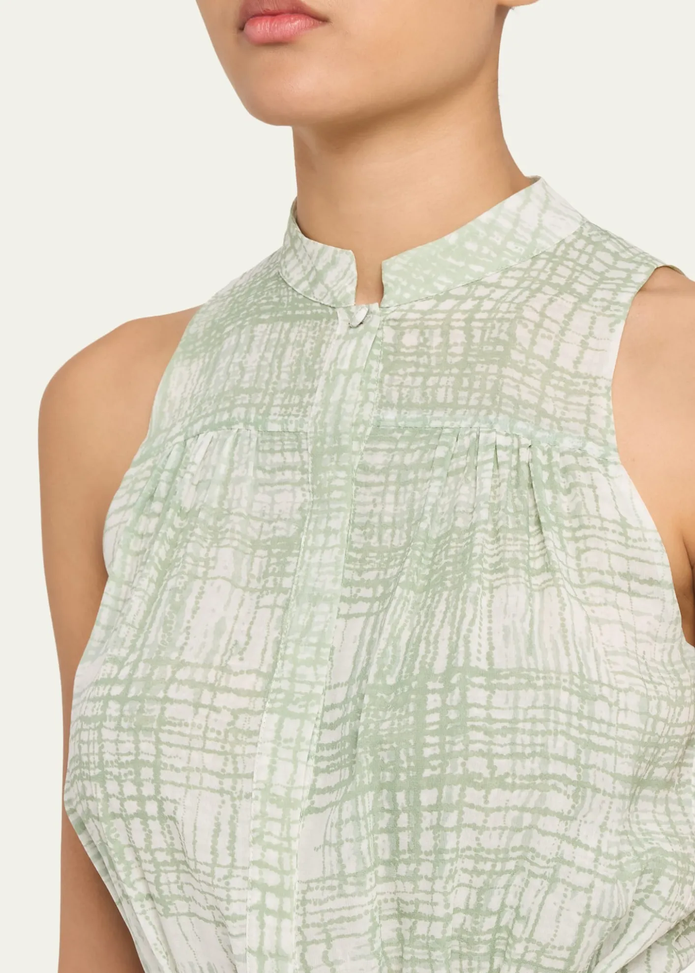 KitonCheck Silk Tie-Waist Tiered Maxi Dress