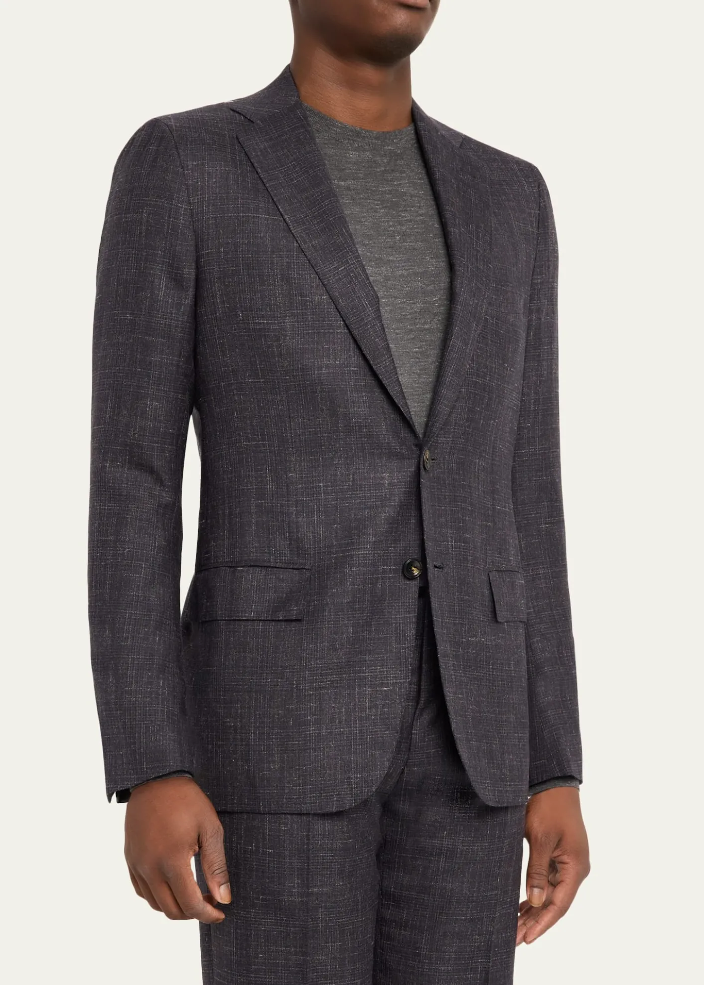 KitonMen's Cashmere, Silk and Linen Plaid Two-Piece Suit