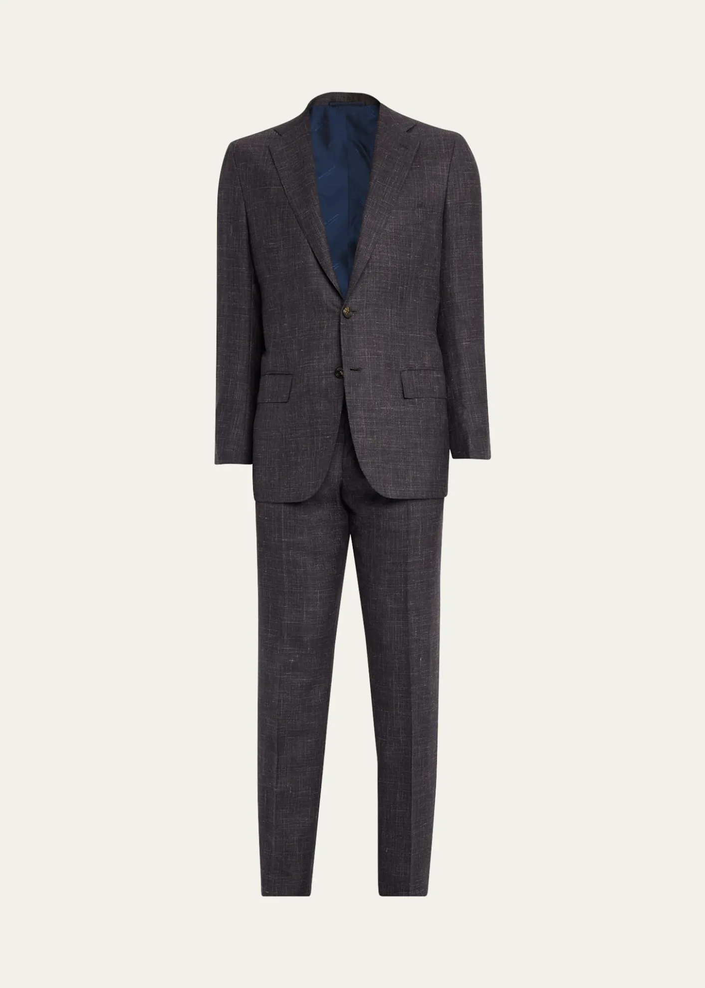KitonMen's Cashmere, Silk and Linen Plaid Two-Piece Suit