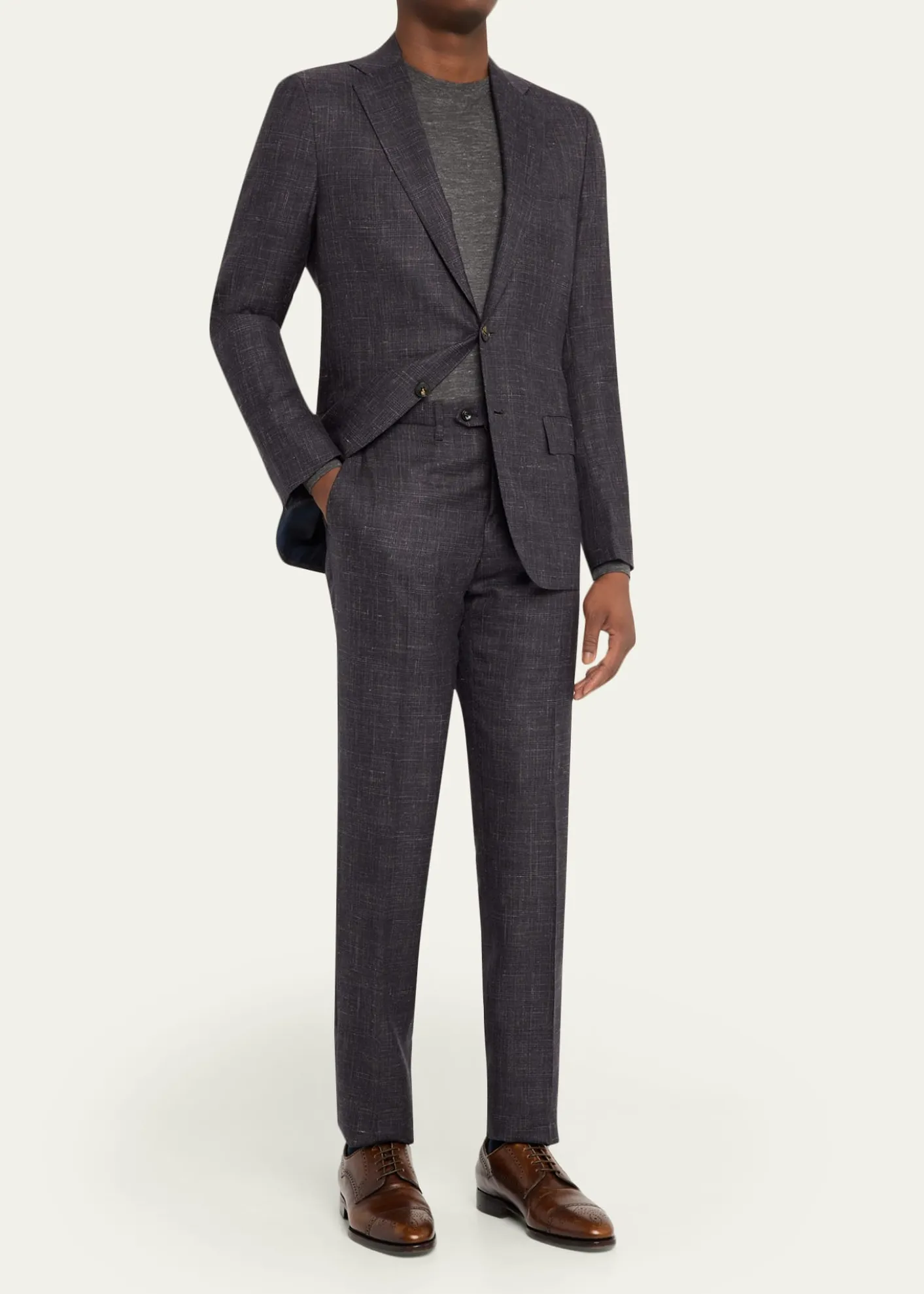 KitonMen's Cashmere, Silk and Linen Plaid Two-Piece Suit